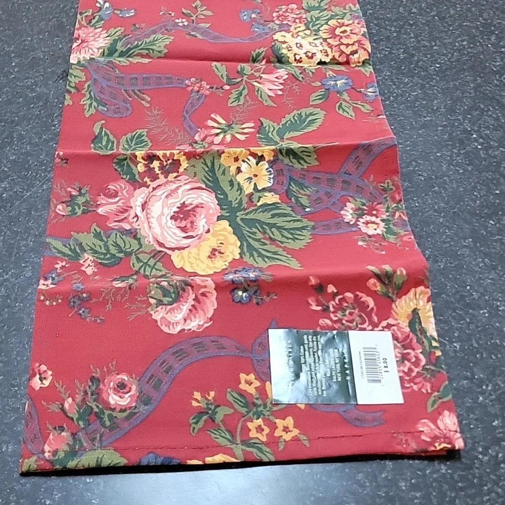 Ralph Lauren Christmad Red Green 100% Cotton Napkin Dish Towel Square 19